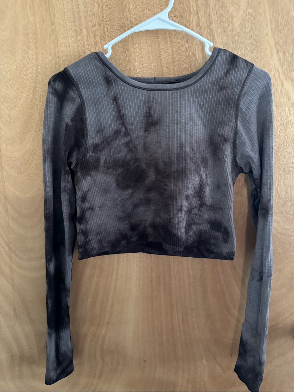 Lululemon Ebb To street Marbled brown Long Sleeve Cropped Workout Top